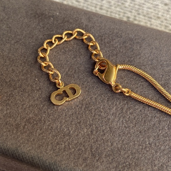 Dior Gold Logo Tag Necklace - Picture 3 of 5